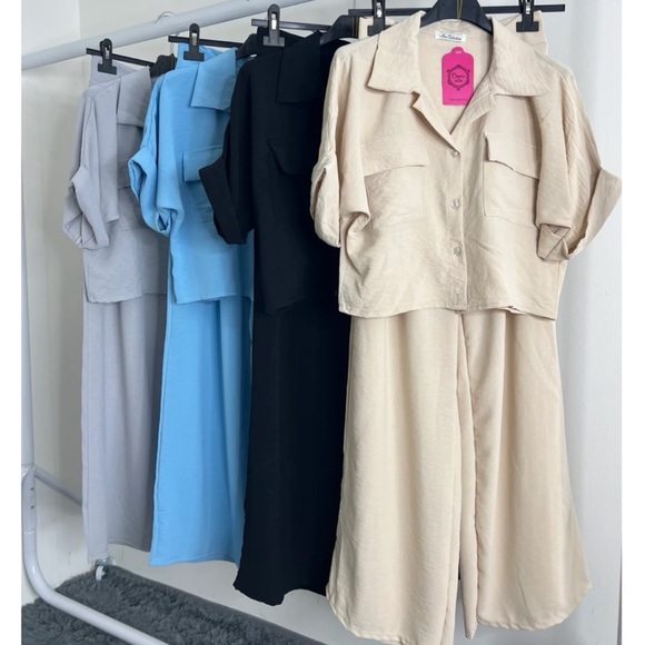 ShopEvelynne Pants - 37 Made In France Top and Wide Leg Pant Set